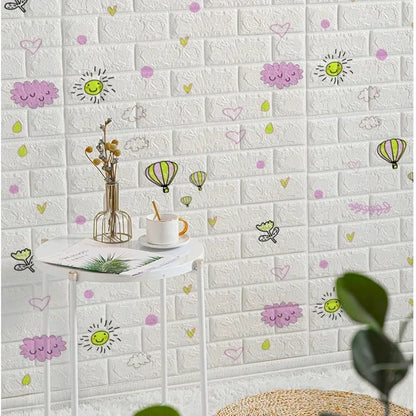 70cmx1/5/10m 3D Wallpaper Decoration Self-Adhesive Antique Foam Brick