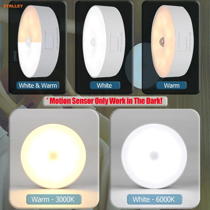 Motion Sensor Light Rechargeable Sensing In Dark Light Sensitivity USB LED Night Light Portable Wireless Magnetic Cabinet Lamp