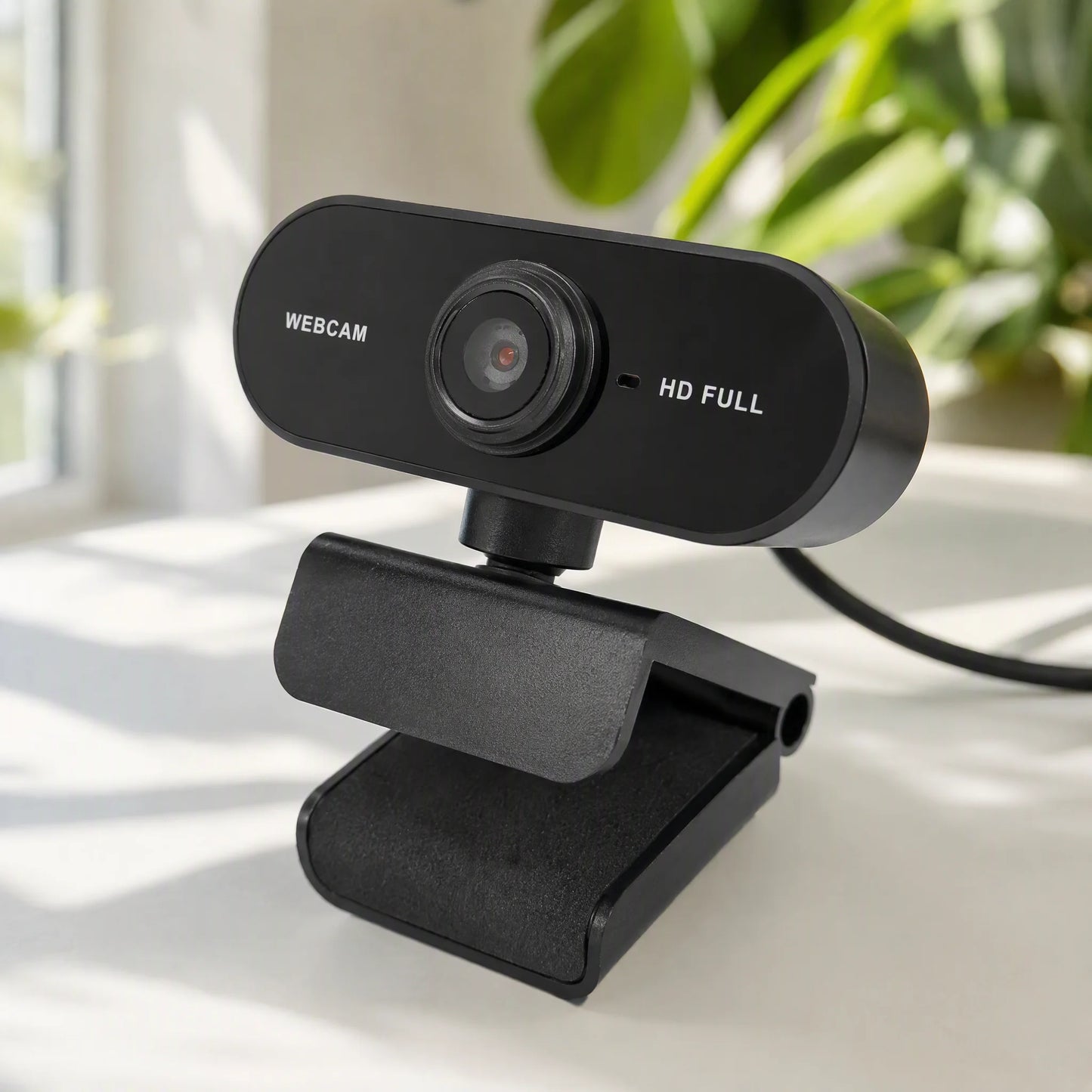 USB Webcam with Microphone for Laptop Desktop, 360° Rotatable Plug-and-Play Camera for Video Calls & Conferences