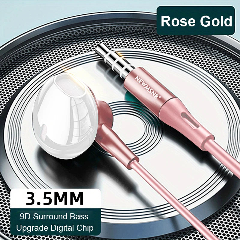 9D Surround Bass Type C&3.5mm Headphones Wried Control Headsets In HD Mic In-ear Earbuds For IPhone15/16/17 For Samsung Earphone