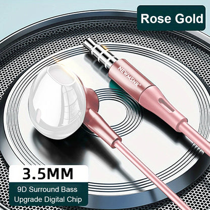 9D Surround Bass Type C&3.5mm Headphones Wried Control Headsets In HD Mic In-ear Earbuds For IPhone15/16/17 For Samsung Earphone