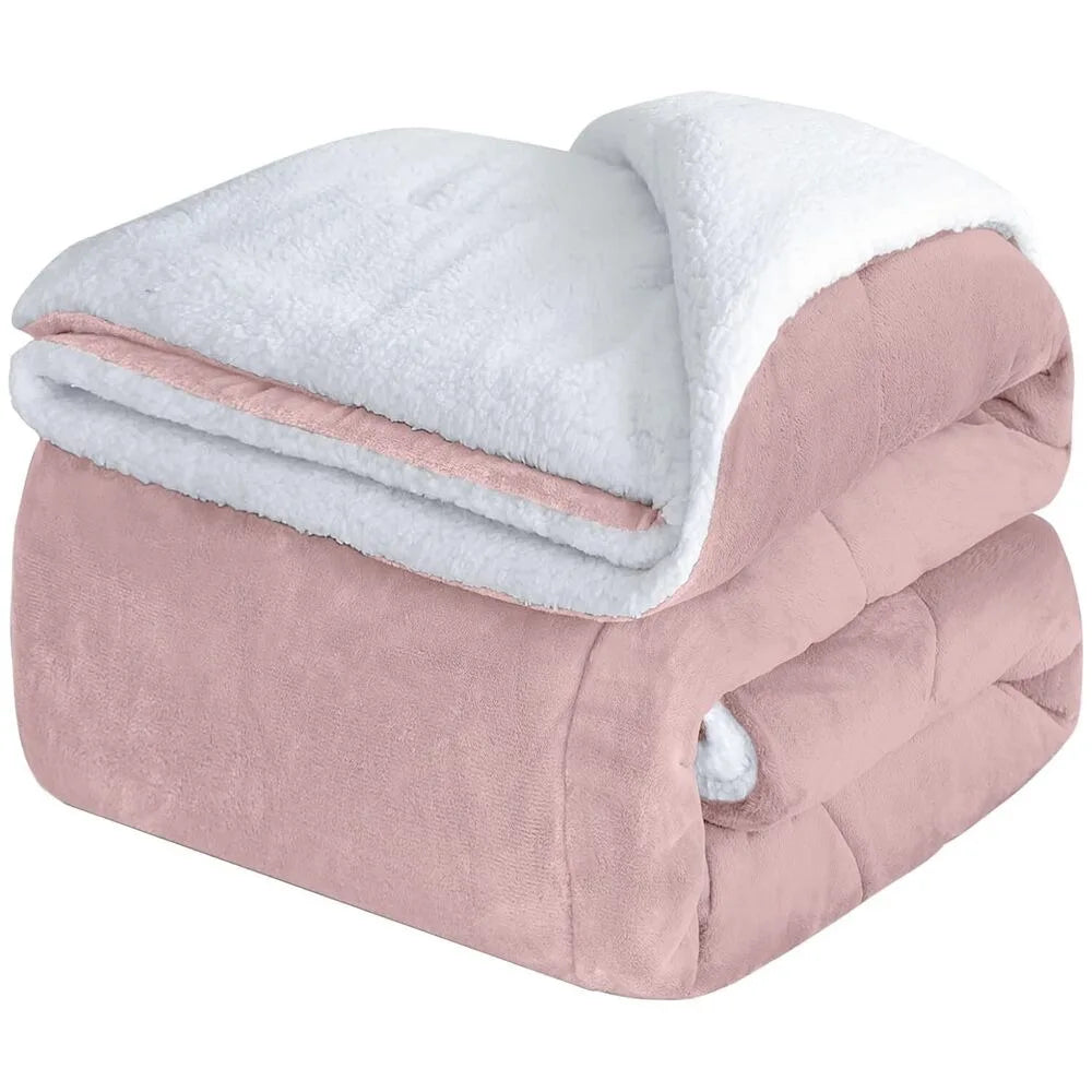 Fluffy Sherpa Fleece Blanket Throw Single Double King Cozy Warm Sofa Bed Throws