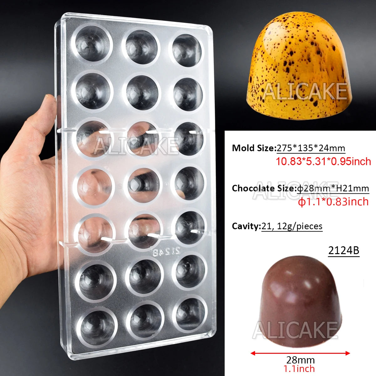 Polycarbonate Chocolate Mould Professional Molds for Candy Bonbons Bar Acrylic Mold Confectionery Baking Pastry Bakery Utensils