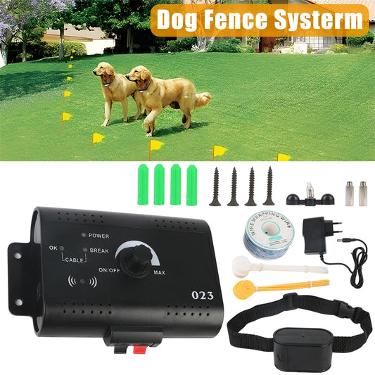 Electronic Pet Fence System Containment Dog Training Collar Pet Accessories Sound Shocked Collar Waterproof Electric Dog Fence