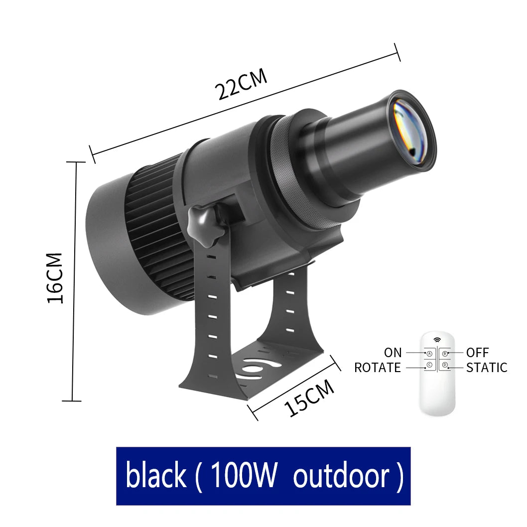Custom Led HD Gobo Logo Projector Indoor Outdoor Ip67 Waterproof Rotating Advertising Image Projection Light For Floor Wedding