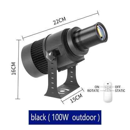 Custom Led HD Gobo Logo Projector Indoor Outdoor Ip67 Waterproof Rotating Advertising Image Projection Light For Floor Wedding
