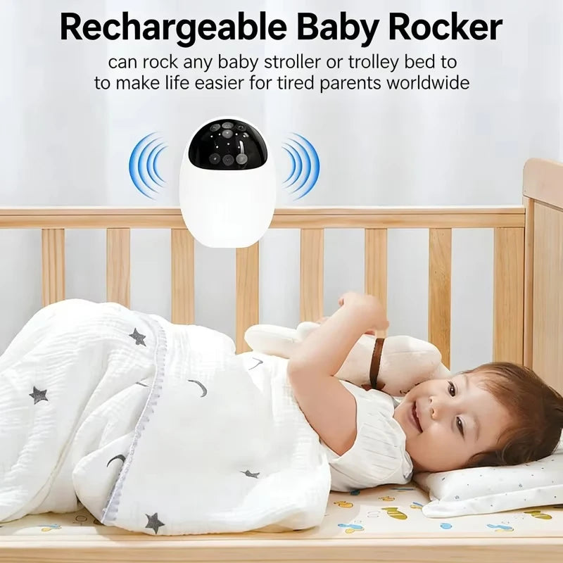 Portable Baby Stroller Rocker Baby Sleep Soothing Device Wireless Bluetooth Sleep Aid Vibrating With Soothing Music White Noise
