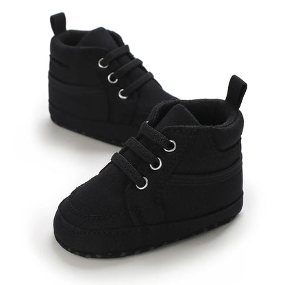 Baby Boys Girls High Top Canvas Sneakers 0-1 Year First Walker Soft Bottom Comfortable Casual Sports Newborn