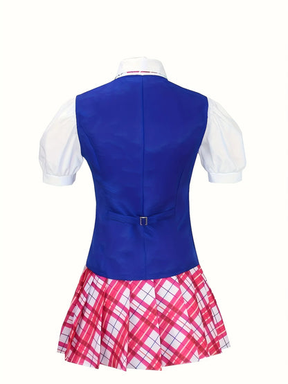 Hot Movie Vest; Shirt, Short Skirt, Three-Piece Suit Halloween Cosplay Costume; Princess Academy Uniform; Dresy Dress Cosplay St