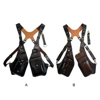Retro Anti-Theft Double Shoulder Armpit Bag Outdoor Fashion Adjustable Wallet Phone Case For Men Shoulder Bags