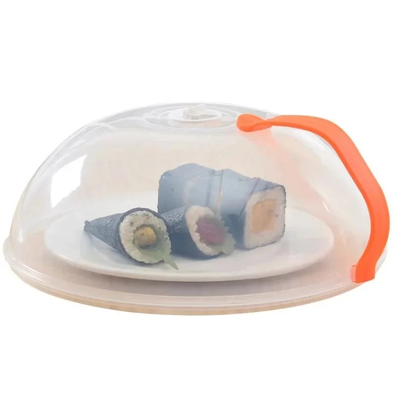 Microwave Splatter Guard: Thickened Transparent Splatter Guard (with Handle) – Food Cover for Plates