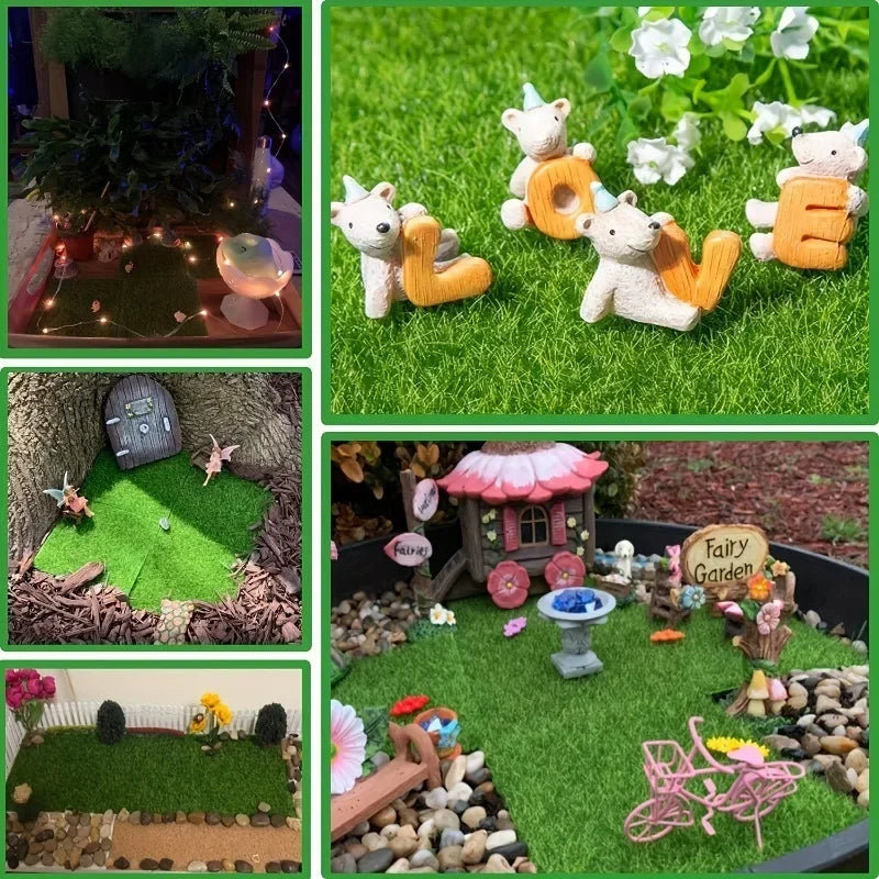 1PC Mini Artificial Lawn Grass Terrariums DIY Micro Landscape Decoration Fake Moss Bonsai Miniatures Garden Ornament