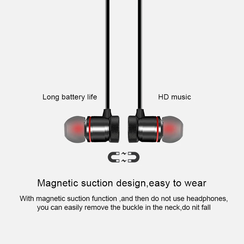1/2/3/4pcs Bluetooth Earphone Sports Neckband Magnetic Wireless Earphones Stereo Earbuds Music Headphones With Mic For Xiaomi