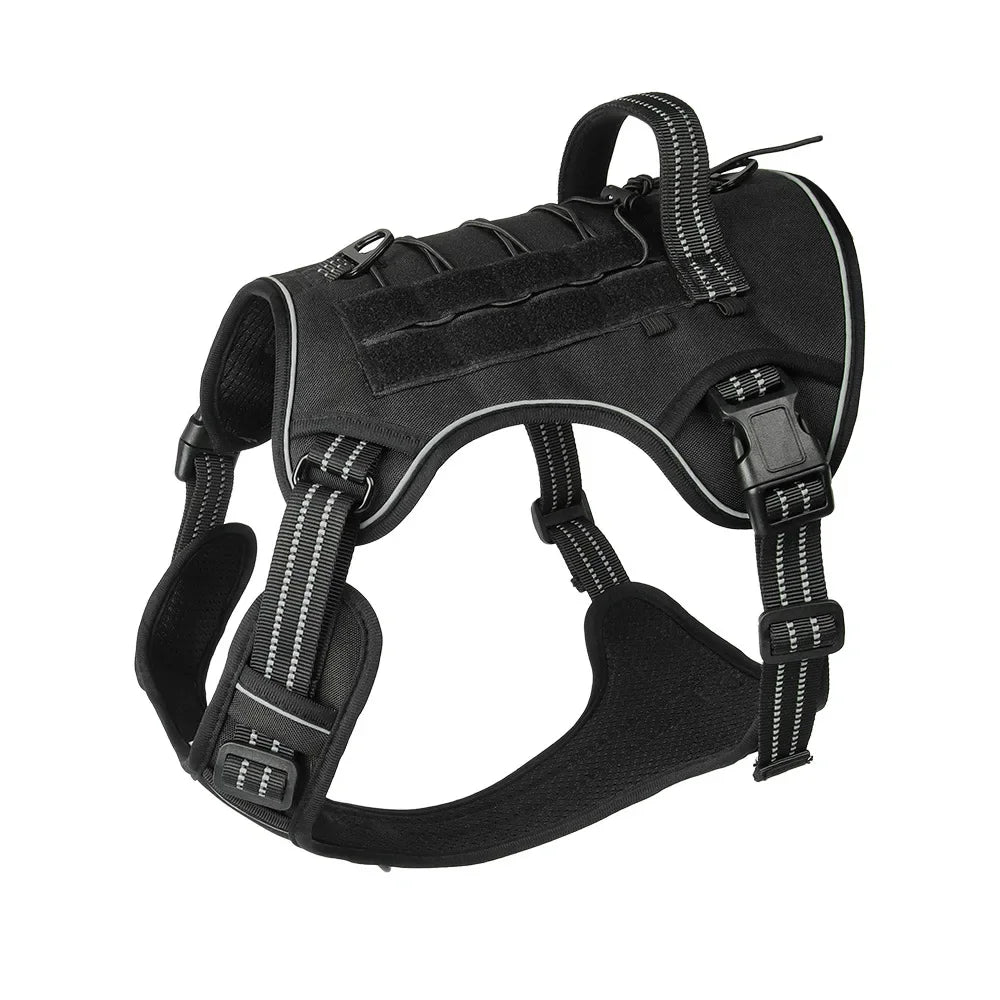 Large Dog Tactical Vest Multi-Function MOLLE-Compatible Harness with Anti-Pull Design for Outdoor Training Gear