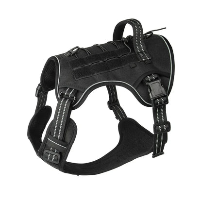 Large Dog Tactical Vest Multi-Function MOLLE-Compatible Harness with Anti-Pull Design for Outdoor Training Gear