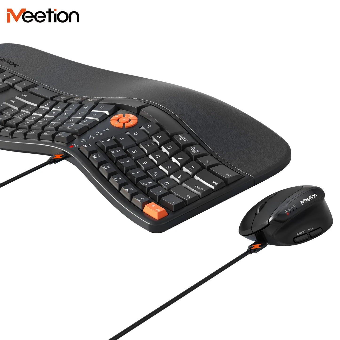 Premium 2.4G/Bluetooth Dual-Mode Rechargeable Ergonomic Keyboard And Mouse Combo Wrist Rest Multimedia Keyboard Mouse Set For PC