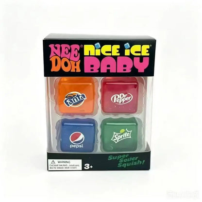 Nice Cube Nee Doh Squishy Squeeze Toy, Portable Stress Relief Sensory Fidget, Great for Kids & Adults with ADHD