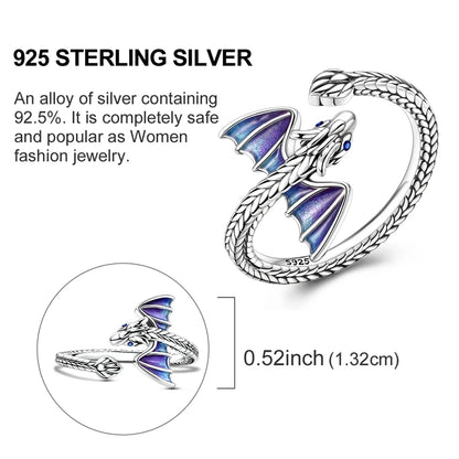 925 Sterling Silver Purple Baby Dragon Flying Dragon Cub Pendant Charm Fit Original Charms Bracelets Women DIY Jewelry Gift