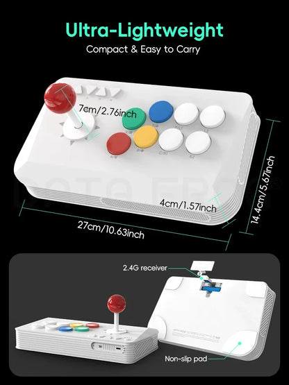 DATA FROG Y5A Arcade Stick for Switch 2/PC - Wireless Bluetooth/2.4G/Wired Fighting Game Controller