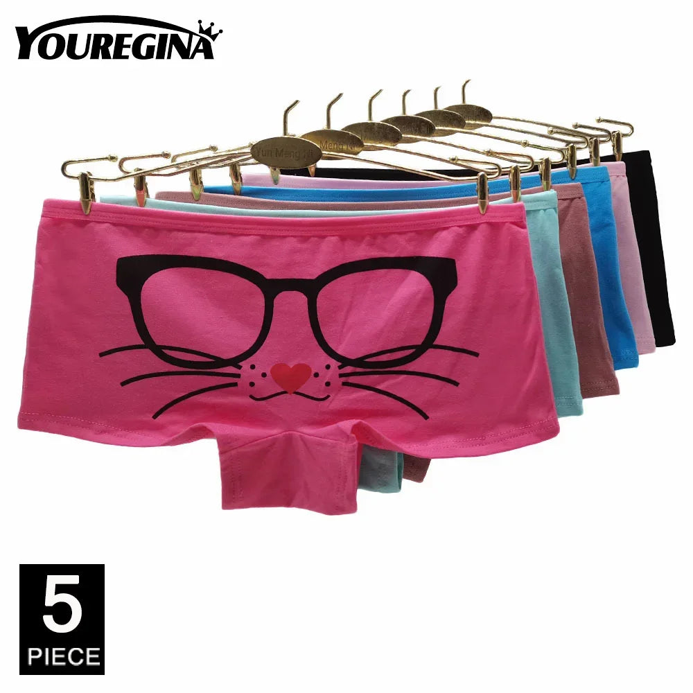 Women Underwear Cotton Women Panties Solid Girls Boxers Shorts Boyshorts Knickers Ladies Seamless Lingerie M L XL 5 Pcs/Lot
