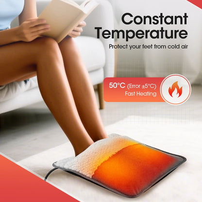 Portable USB Electric Foot Heating Pad Soft Washable Foldable Foot Heater Winter Foot Warming Mat for Bed,Under Desk,Office,Home