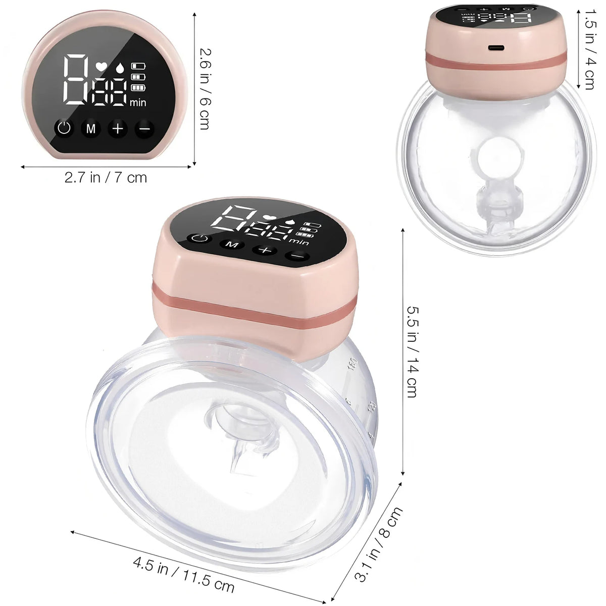 New Upgrades Wearable Breast Pump Hands Free Electric Portable Wearable Breast Pumps BPA-free Breastfeeding Milk Collector