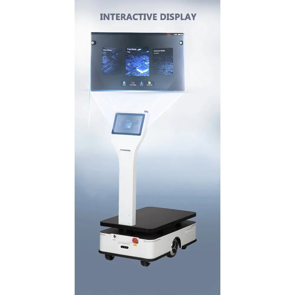 80KG AGV Warehouse Transport Robot 10 Inch Large Interactive Screen Autonomous Smart Mobile Robot