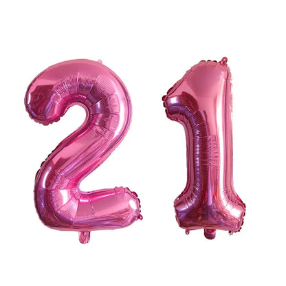 2Pcs 32 Inch Gold Silver Black Blue Red Helium Foil Number Balloon 16 17 18 19 20 21 Happy Birthday Party Decoration Supplies