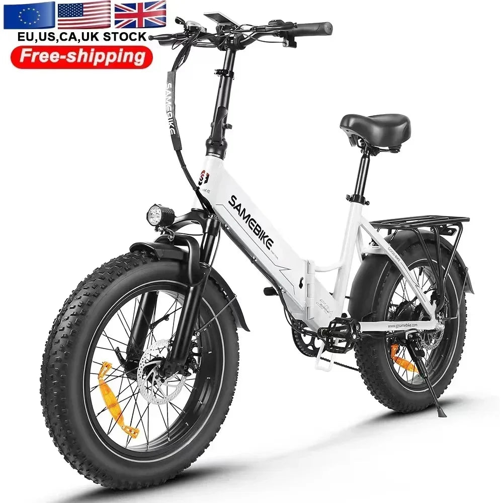 Fat Tire Folding Electric Bike | 750W Motor 20-Inch Wheels | Adult Mountain E-Bike