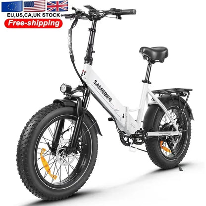Fat Tire Folding Electric Bike | 750W Motor 20-Inch Wheels | Adult Mountain E-Bike