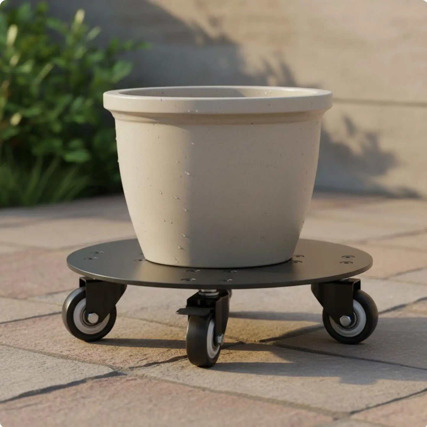 Versatile Heavy Duty Plant Holder Metal Rolling Planter Stand with Lockable Wheels for Home Garden