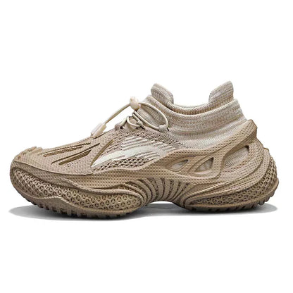 Men's shoes new breathable mesh sports shoes trendy one foot casual thick soled sports shoes dad shoes