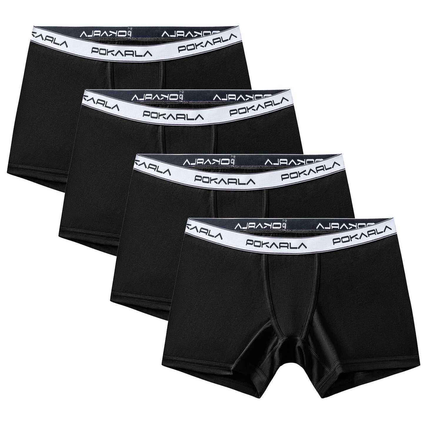 POKARLA 4PCS Women’s Cotton Boxer Underwear Ladies Soft Safety Panties Female Breathable Inseam Briefs Set Boy Shorts Plus Size