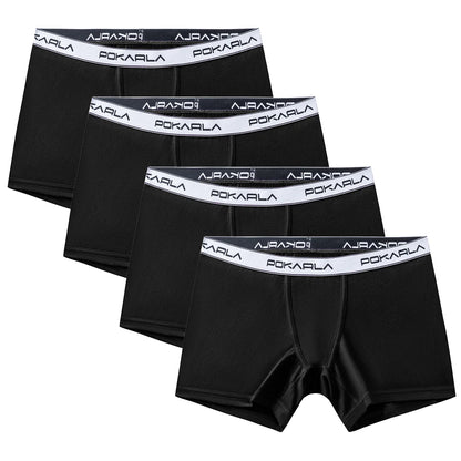 POKARLA 4PCS Women’s Cotton Boxer Underwear Ladies Soft Safety Panties Female Breathable Inseam Briefs Set Boy Shorts Plus Size