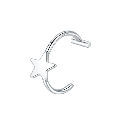 1PC Stainless Steel Fake Nose Ring Hoop Septum Rings Non-Pierced C Clip Lip Ring Earring Fake Nose Piercings Women Body Jewelry