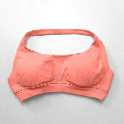 NCLAGEN Sports Bra Women Sportswear Seamless Halter Top High Support Push-up Open Back Gym Wear Fitness Yoga Workout Underwear