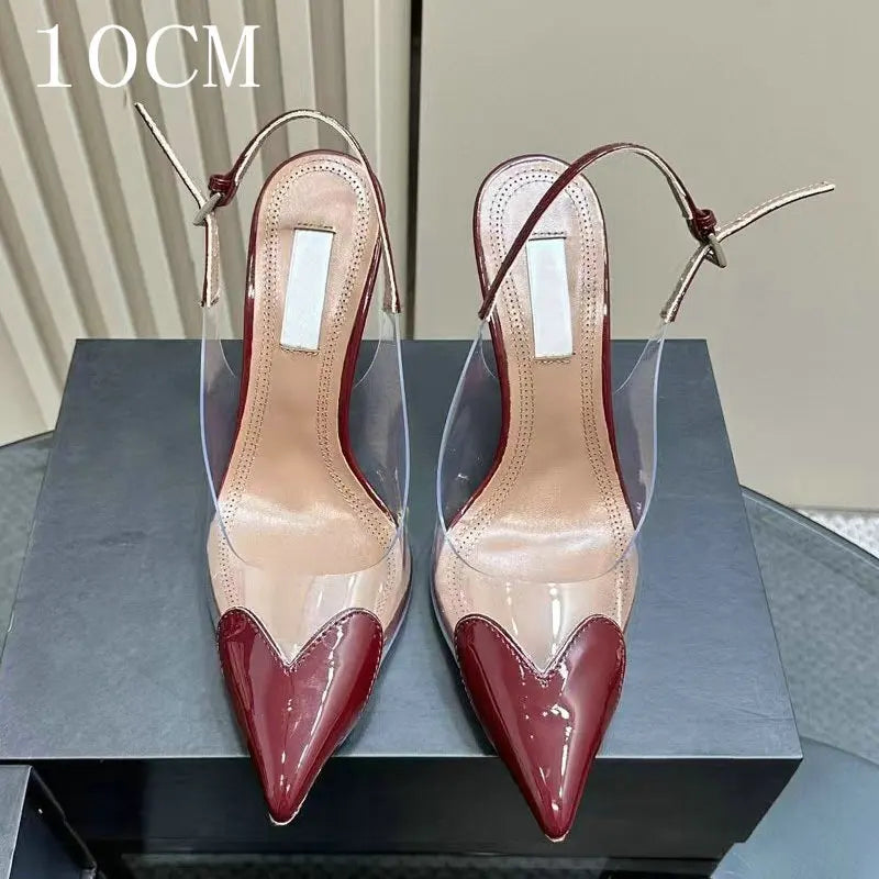2026 New  High Heels Pvc Transparent Sandals Women'S Pointed-Toe Sexy Single Shoes