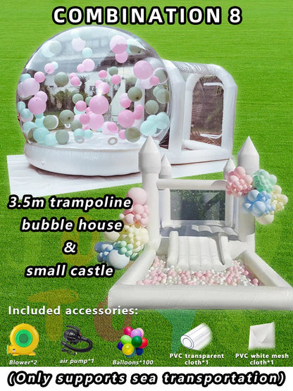 Aesthetic Clear Inflatable Balloon House Modern White Bubble House for Wedding Backdrop Baby Shower Party Event Decor