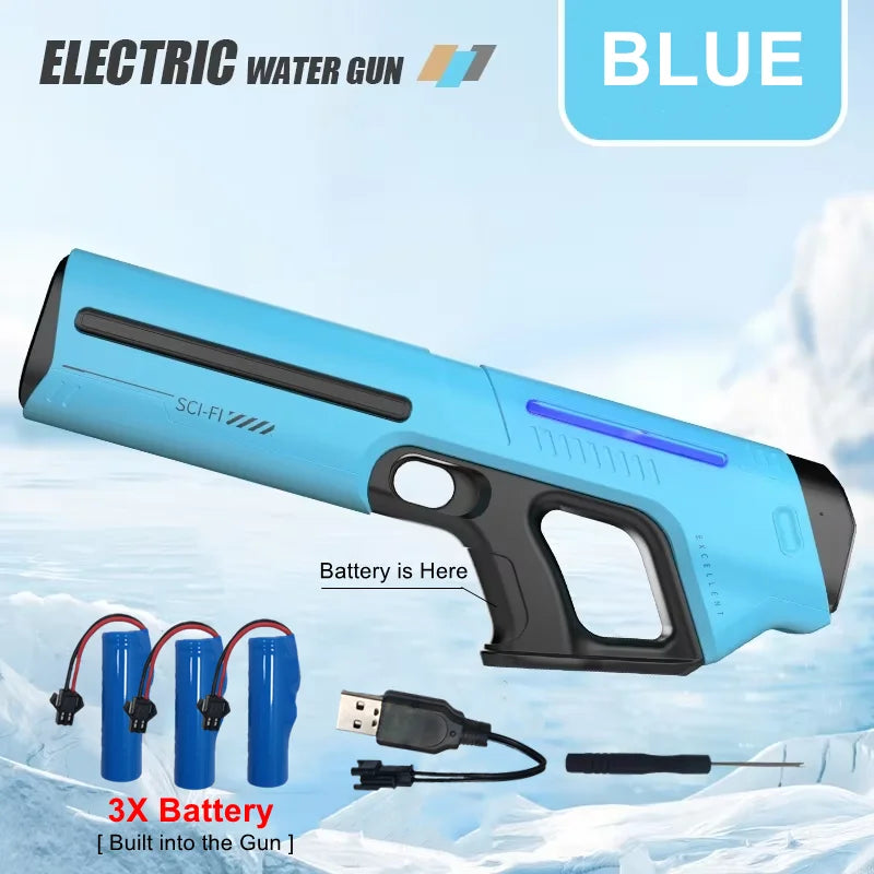 Electric Water Guns for Adults Powerful Squirt Automatic Suction Water Storage Gun Blasters Summer Pool Outdoor Game Toy Gift