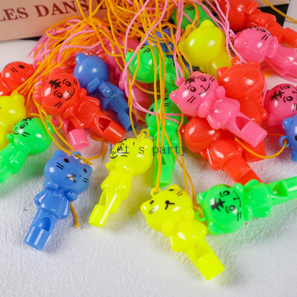 20Pcs Cute Cat Whistles Cheer Up Toys for Kids Birthday Party Favors Baby Shower Musical Instrument Gifts Goodie Bag Pinata