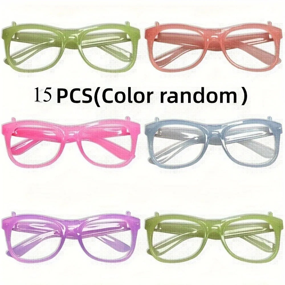 5/12pcs UV Glow in The Dark Glasses Fashion Colorful Birthday Light Up Fluorescent Glasses for Fun Neon Party