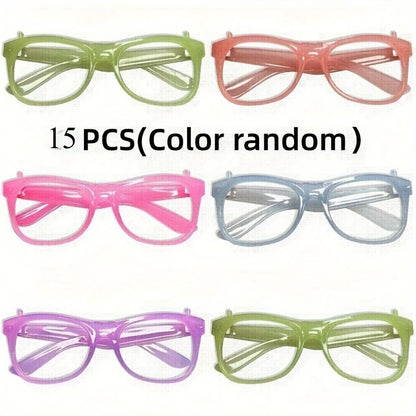 5/12pcs UV Glow in The Dark Glasses Fashion Colorful Birthday Light Up Fluorescent Glasses for Fun Neon Party