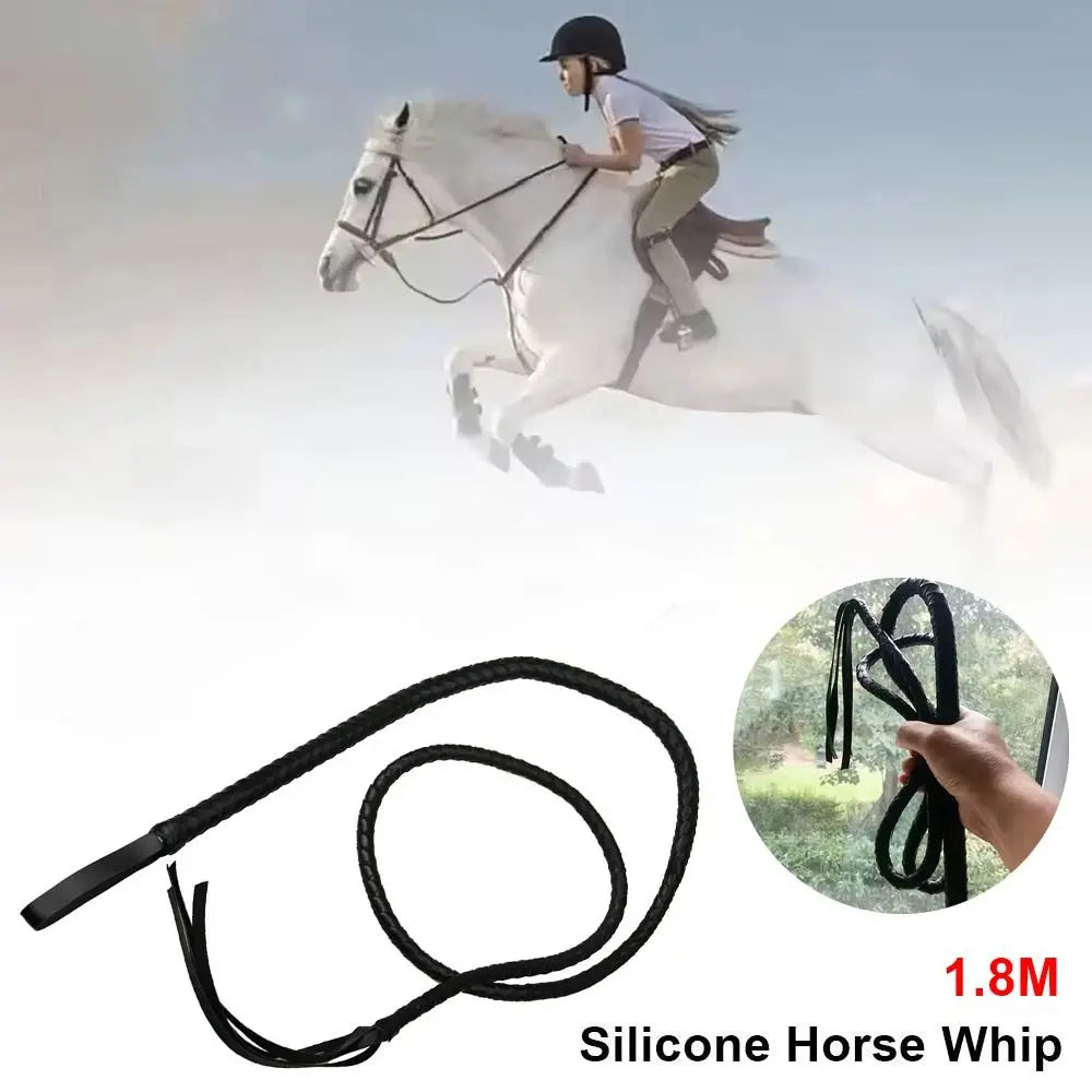 1Pcs Paddles Horse Whip With Handle Leather Equestrian Training Pointer 1.8m Portable Racing Riding Crop for Horse Training