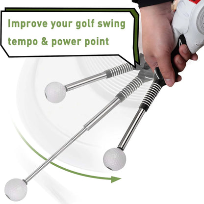 Retractable Golf Swing Training Aid Rhythm Click Sound Golf Grip Trainer Attachment for Indoor Practice Golf Accessories