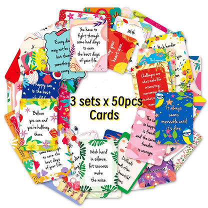 50pcs Uplifting Positive Affirmation Cards, Mini Note Card for Lunch Box, Colorful Motivational Cards with Inspirational Quotes