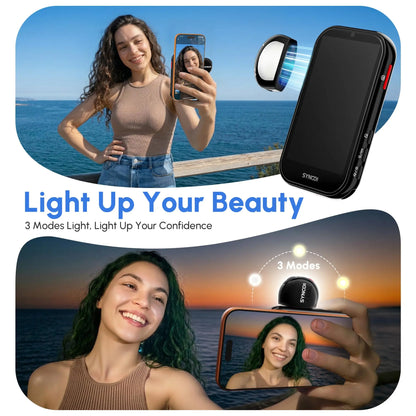 【US STOCK】 NEW SYNCO XView M4 AI Wireless Vlog Selfie Monitor Screen 4.02 Inch For iPhone 7-17 Series AI Gesture Control Built-in 3-Mode Fill Light Wireless & Wired Freely Switch For Content Creator YouTube Live