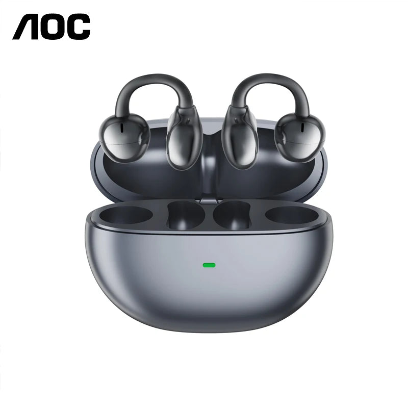 Choice AOC ACD2544 Wireless Bluetooth Earphones Ear Clip Earbuds Surround Stereo Sound Low Latency Music Gaming Clear Calls