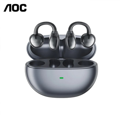 Choice AOC ACD2544 Wireless Bluetooth Earphones Ear Clip Earbuds Surround Stereo Sound Low Latency Music Gaming Clear Calls