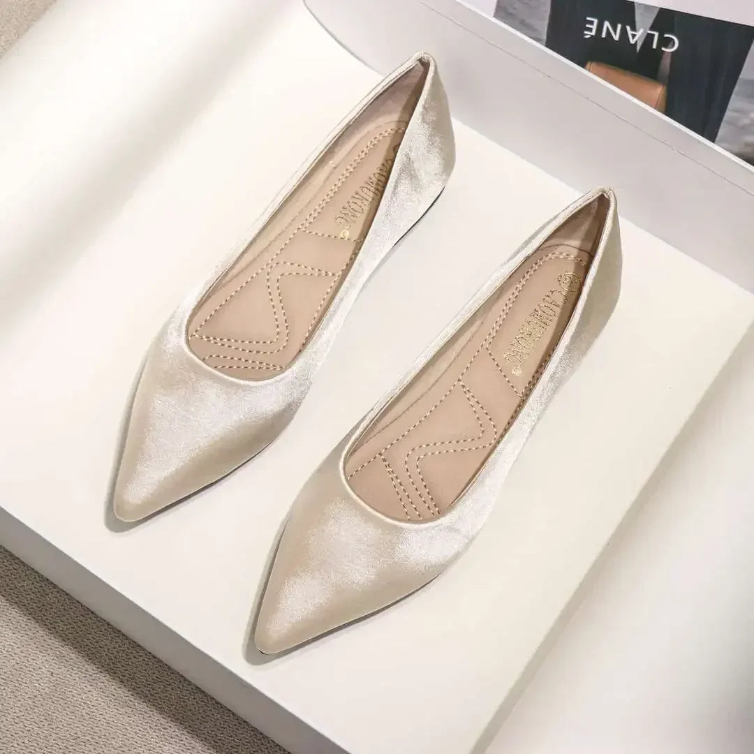Ladies Footwear Low Heel Elegant Office Non Slip Women's Flat Shoes Casual Summer 2025 Comfortable Young Social 2025 New In