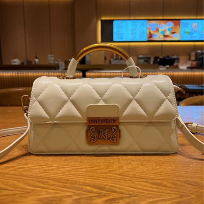 2025 New Large Capacity Diamond Grid Leather Handbag Women's Bag Crossbody Bag Elegant Sensation Single Shoulder Satchel